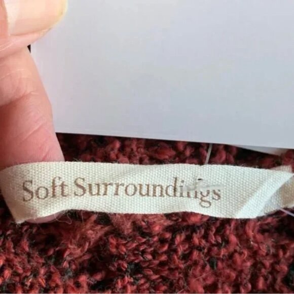 Soft Surroundings Rust Colored Crocheted Long Sleeve Cardigan Size Small - Picture 10 of 12